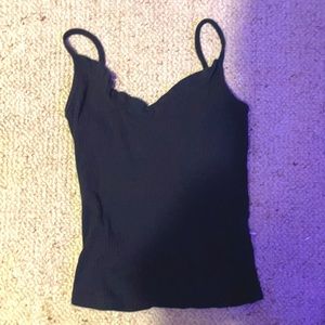 it had ruffles on the top it’s a v-neck